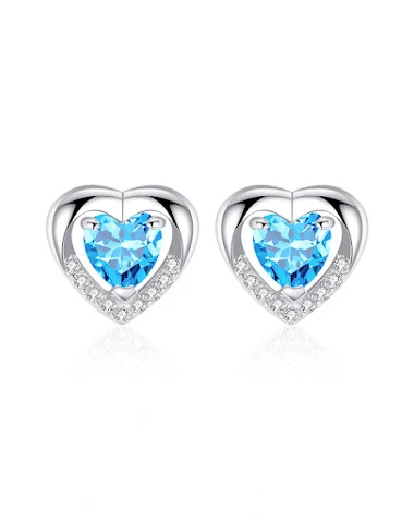 Boucles d'oreilles cœur en argent S - 2