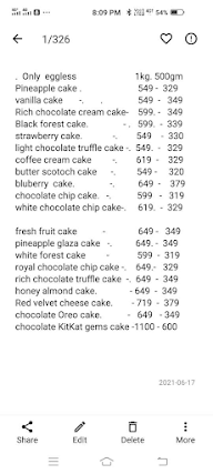 Khushi Cake Shop menu 1