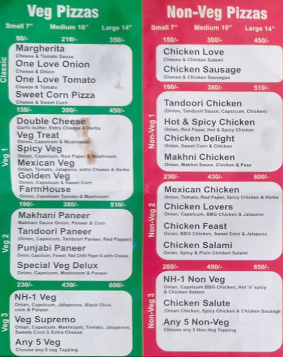 Pizza 96 menu 