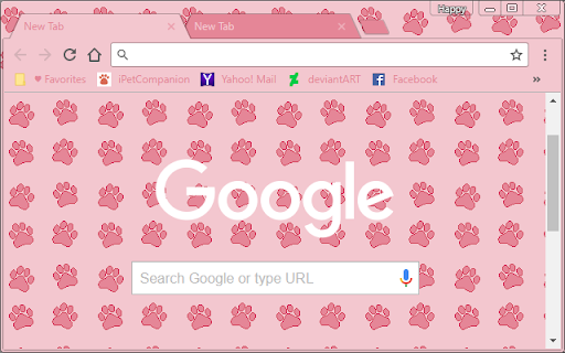 Cute Pink Pixel Dog, Cat, Animal Paw Prints