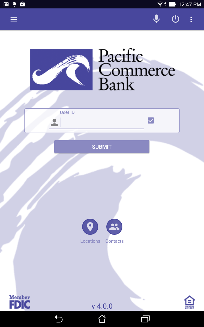 Pacific Commerce Bank Screen 2