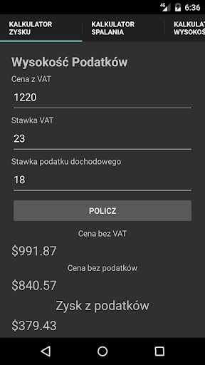 Kalkulator dla przedsiębiorcy