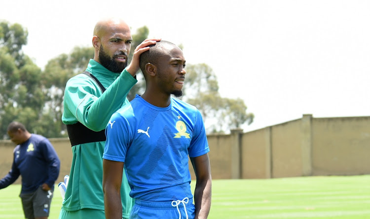 Peter Shalulile during a Mamelodi Sundowns training session at Chloorkop on November 10 2022.