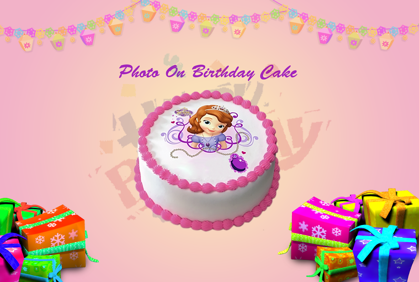   Name Photo On Birthday Cake- 스크린샷 