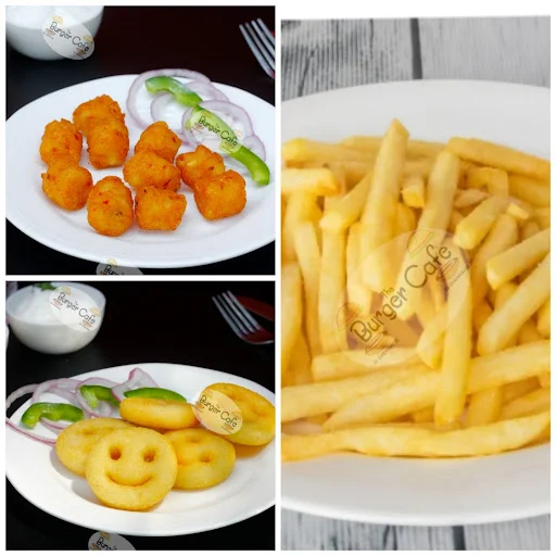 Smileys (5 pcs) + Potato Pops (10 pcs) + French Fries