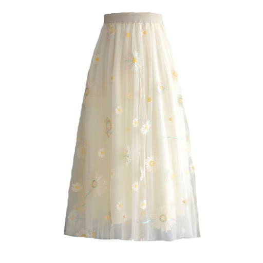 Title 2, Womens Fashion Sequin Embroidered Mesh Skirt D...