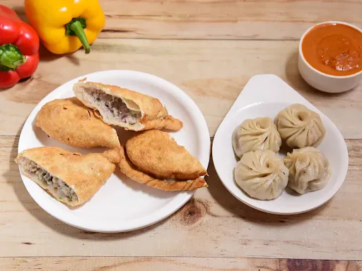 Chicken Shyafhaley (2 Pcs) With Chicken Steamed Momos (4 Pcs) Combo