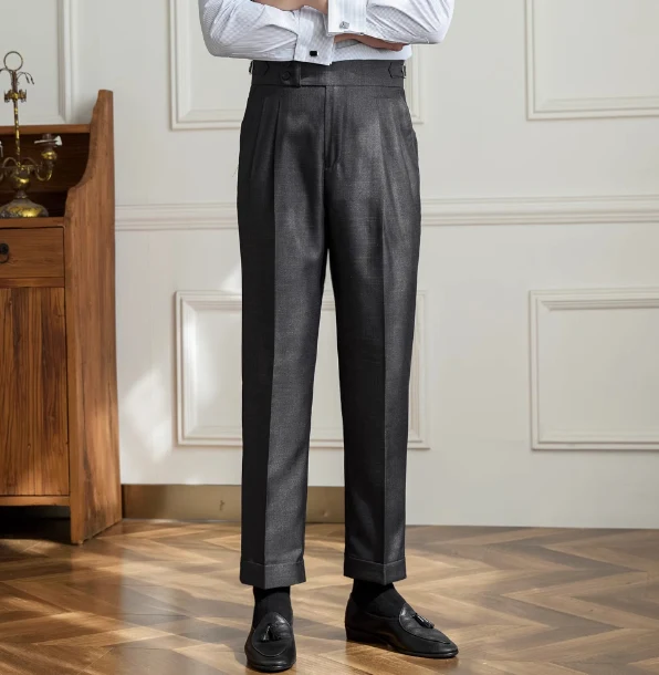 Retro Italian Wool Blended Lightweight Casual Suit Pants. Experience Comfort and Style. Perfect for versatile casual wea
