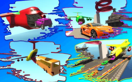 Car Stunts Battle Into Cargo Plane  Kids Games
