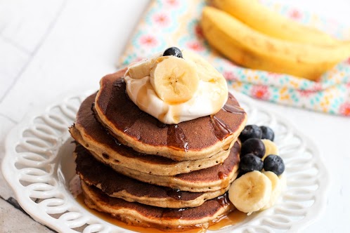 Whole Wheat Protein Banana Pancakes