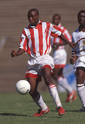 Siyabonga Nomvete of African Wanderers during the 1997/1998 PSL Castle Premiership and Cup Season.