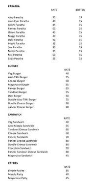 Punjabi Paratha menu 1