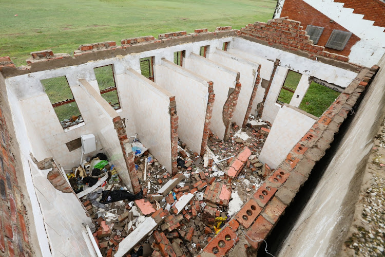 The toilets at the Dan Qeqe Stadium in Zwide have been completely stripped and the roof removed