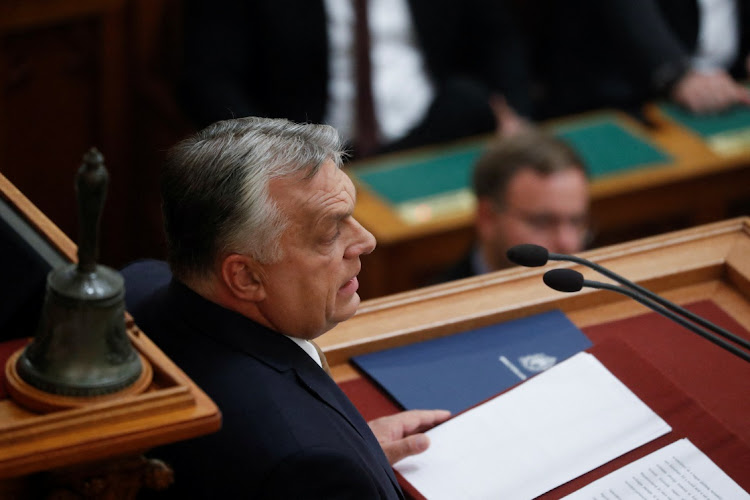 Hungarian Prime Minister Viktor Orban speaks during the autumn session of parliament in Budapest, Hungary, September 26 2022. Picture: BERNADETT SZABO/ REUTERS