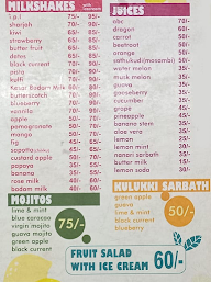Vijayabarathi Juice Center menu 1