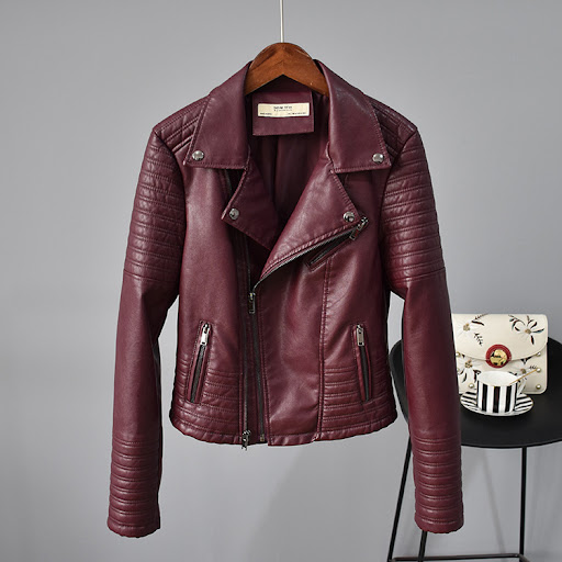 Title 11, Rivet Suit Collar Women Washed PU Leather Jacke...