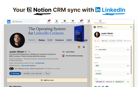 n-crm - Notion CRM sync with LinkedIn small promo image