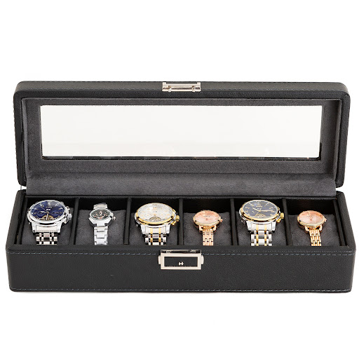 Title 6, Lychee Pattern High-End Watch and Jewelry Stora...