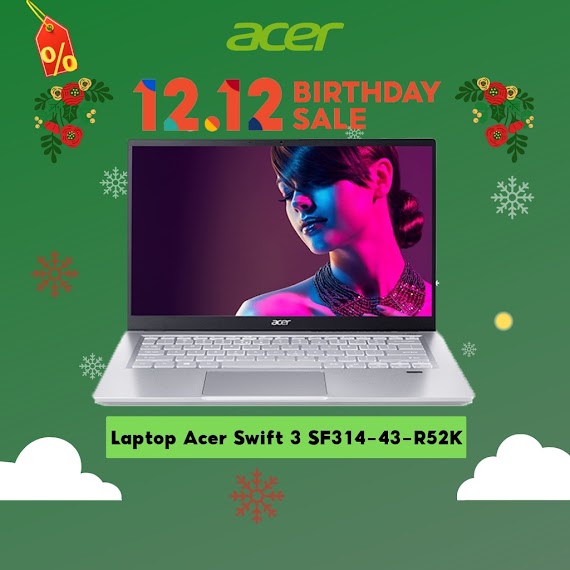 [Mã Elmall5 Giảm Đến 500K] Laptop Acer Swift 3 Sf314 - 43 - R52K R7 - 5700U | 8Gb | 512Gb | 14' Fhd | W10