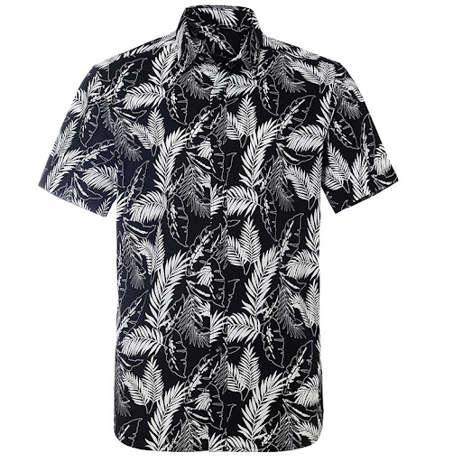 Title 11, Cotton Hawaiian Print Short-Sleeved Shirt MenS...