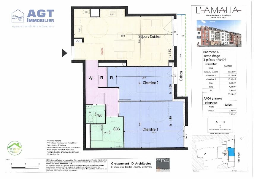 Vente appartement 3 pièces 63 m² à Beauvais (60000), 271 000 €