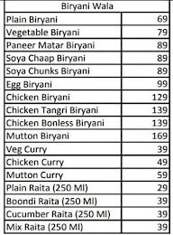 Biryaniwala menu 1