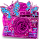 Download Glitter Diamond Butterfly Rose Keyboard Theme For PC Windows and Mac 10001001