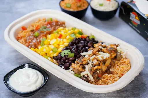 Spiced Cheesy Mushroom Burrito Bowl