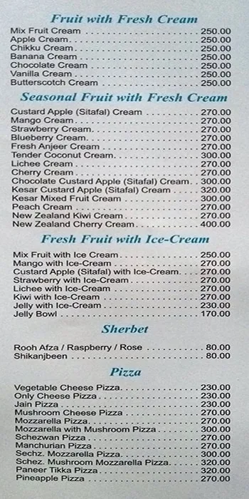 Haji Ali Juice Center menu 