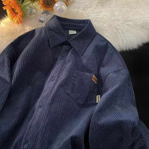 Title 5, Autumn Long Sleeve Shirt Unisex Loose Retro Tre...
