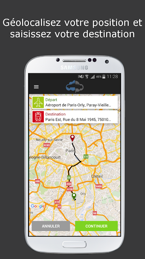 Android application BUSICAB screenshort