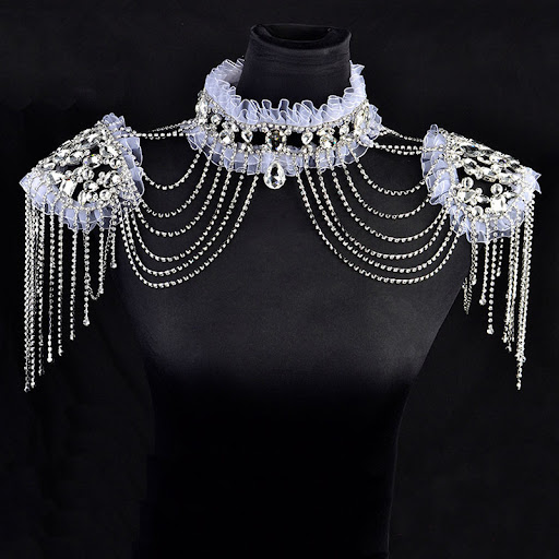 Title 4, Bridal Lace Shoulder Chain Ornament. Enhance yo...