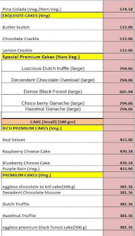 Merwans Cake Stop menu 2