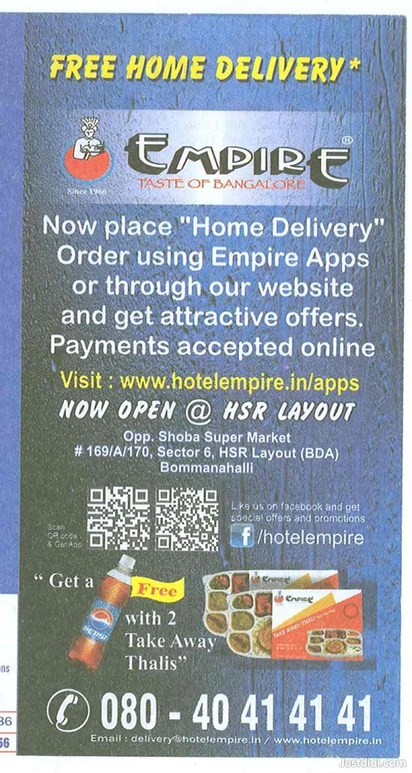 Empire Restaurant menu 