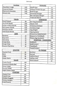 Sini Teashop menu 1