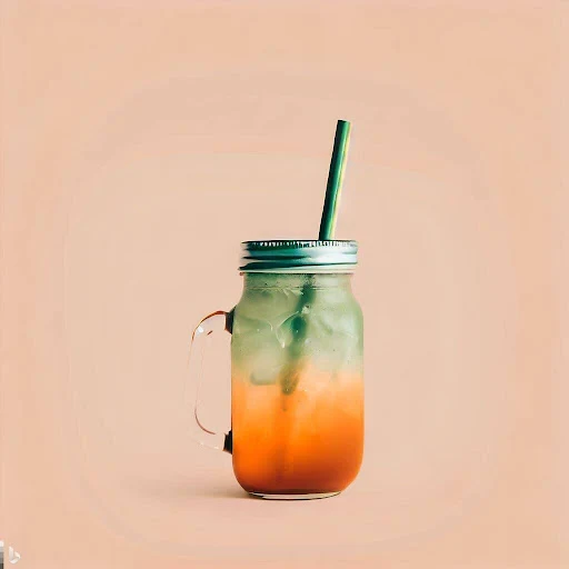 Orange Green Iced Tea [450 Ml, 1 Mason Jar]