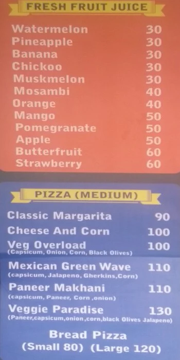 The Sip Shop menu 