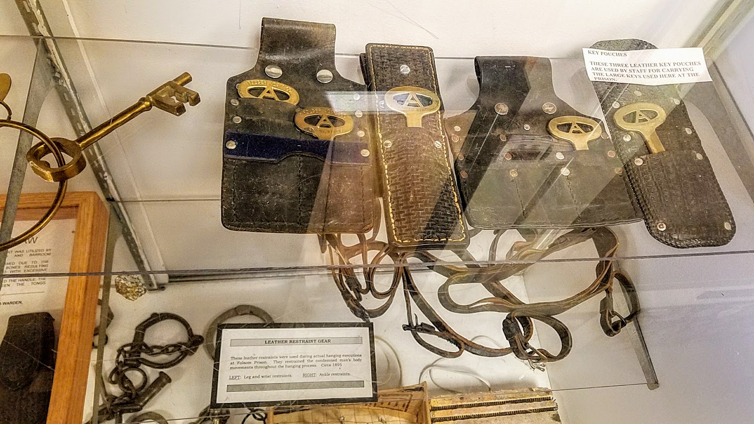 The large keys used at Folsom Prison on display at the Folsom Prison Museum