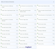 Jenny's Brownies menu 2