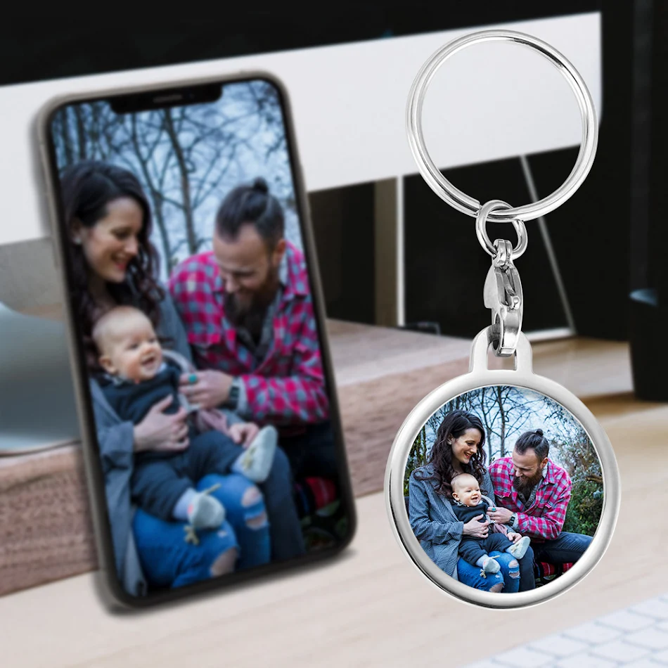 RVS Foto Sleutelhanger Gepersonaliseerd Creatief Cadeau Draag je dierbare herinneringen altijd met je mee en creëer een unieke stijl.