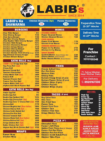 Labib's menu 