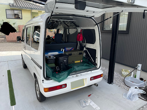 アクティバン Hh5の釣り車 Diy マフラーカッター取付 ロッドホルダー Innoに関するカスタム メンテナンスの投稿画像 車 のカスタム情報はcartune