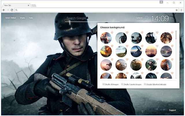 Battlefield 1 Custom New Tab by freeaddon.com logo