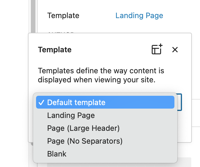 Assign a different template to a page.