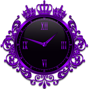 Purple Crown Clock Widget