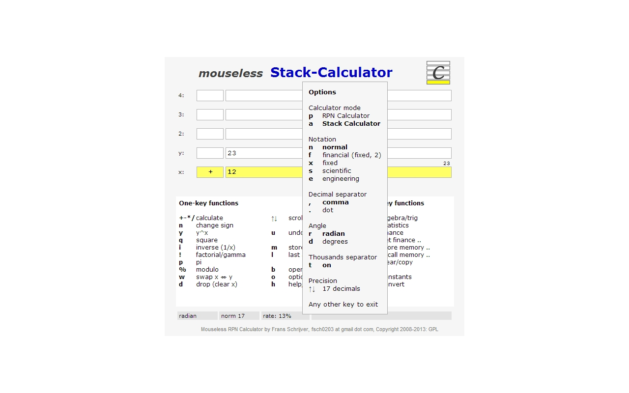 Mouseless Stack-Calculator Ext Preview image 3