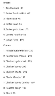 Bread & Curry menu 1