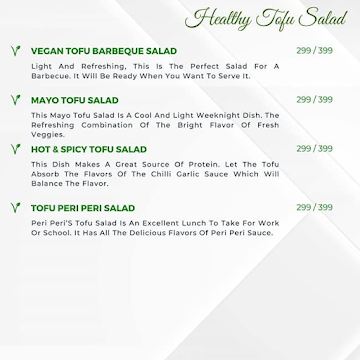 Veg Salad Company menu 