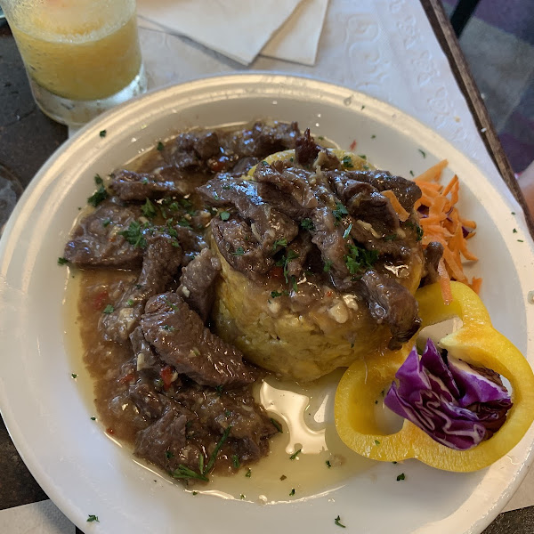 Mofongo with churrasco steak