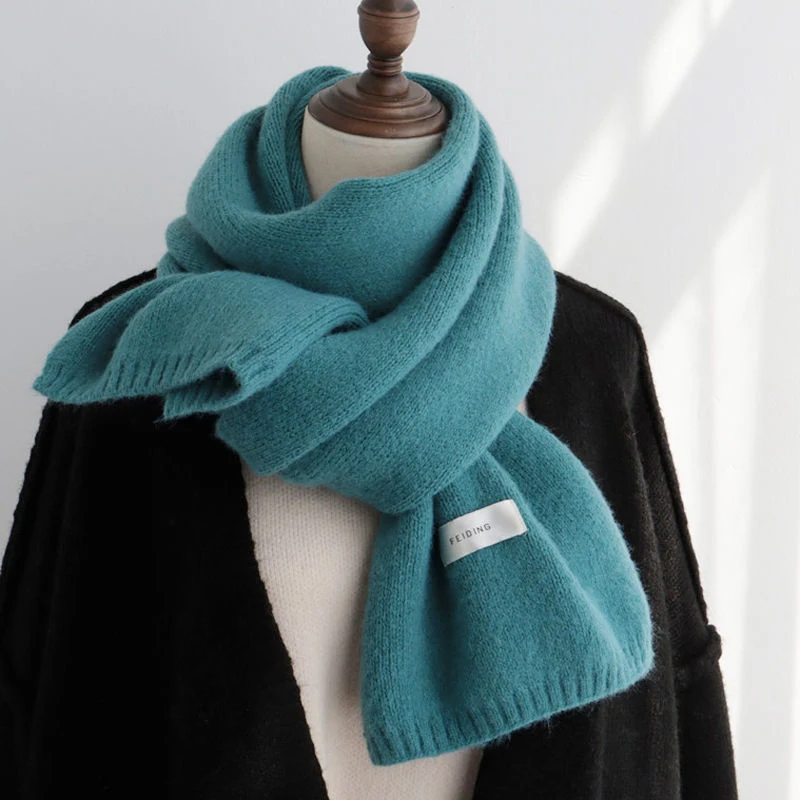 Lenço de cor sólida feminino outono e inverno quente